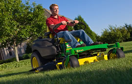 mowing around obstacles with poulan lawn mower