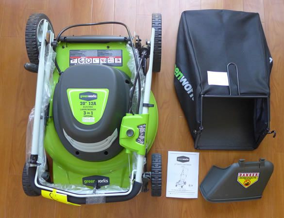 The Greenworks mulching mower is very easy to store