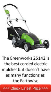 The Greenworks 25142 is the best corded electric mulcher but doesn’t have as many functions