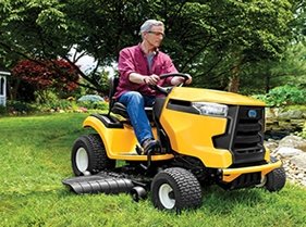 Cub Cadet XT lawn tractor in action